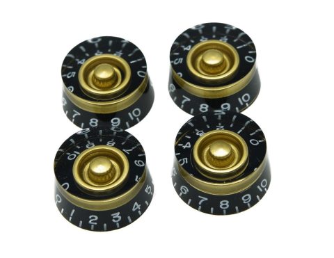 Dopro 4x Metric LP Black with Red Custom Guitar Speed Dial Knobs Control Knobs for Epi Les Paul/Import Guitar Bass w/Coarse 5.8mm Split Pots