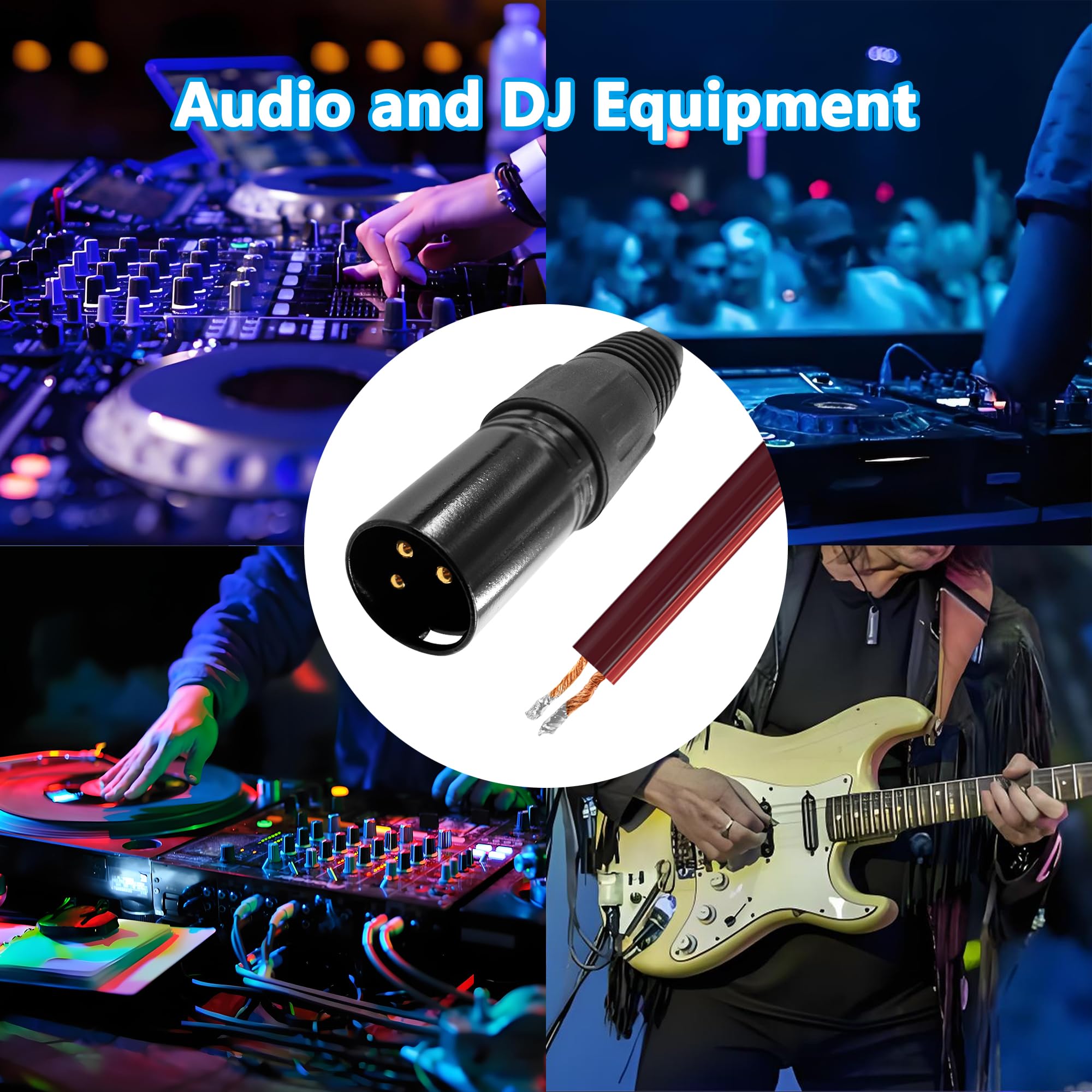 MAYWILLA 3PIN Microphone Cable Pigtail Bare Wire Open End XLR 3PIN Male Connector Speaker Audio Mic DIY Replacement Extension Cord for DJ/PA Subwoofer Amplifier Mixer-2M/6.56FT