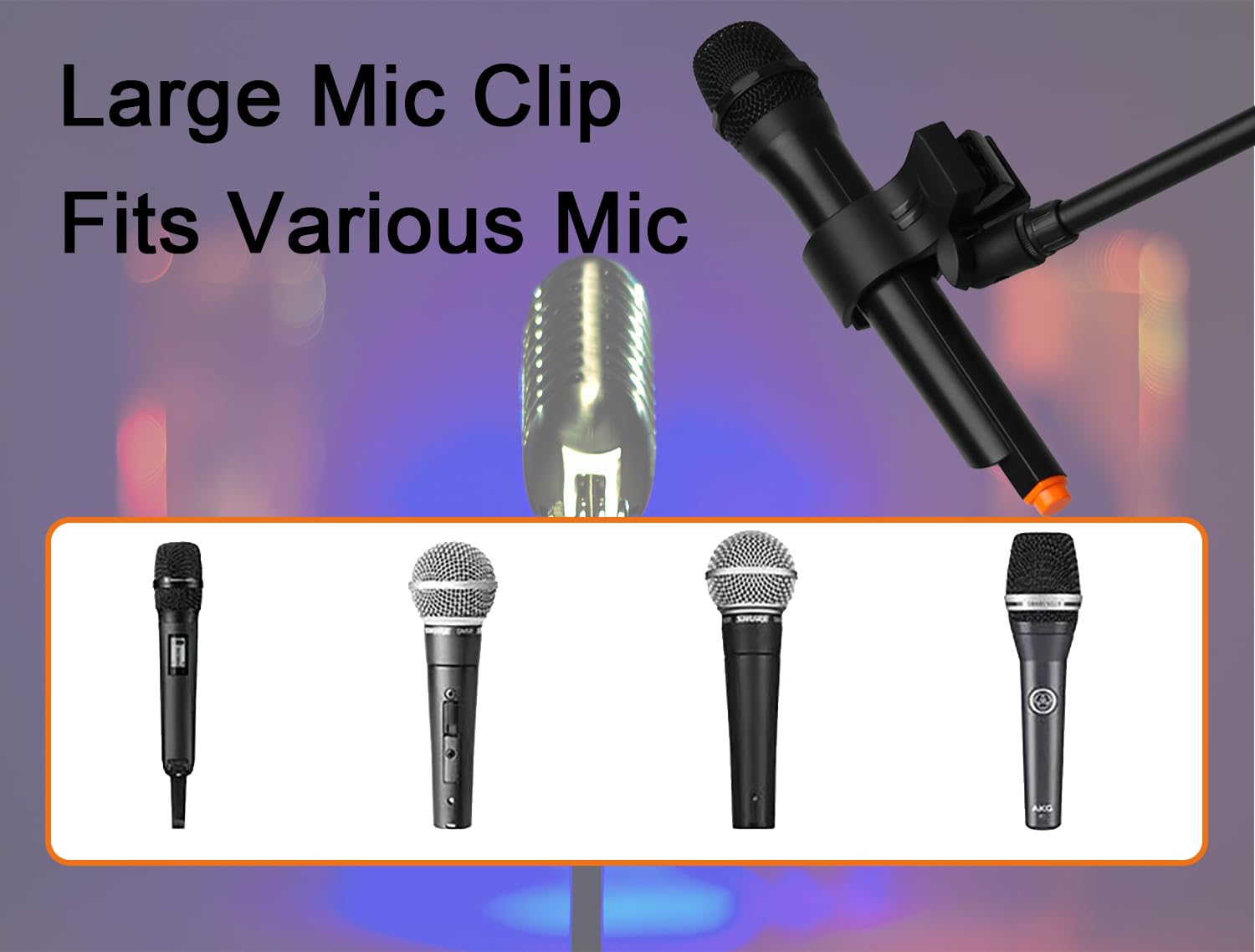 Mic Stand Floor with Boom Arm Microphone Stand with Heavy Weighted Base, Adjustable Height 25″ to 69″, Music Stand with Mic Holder, Cable Clips for Performance, Podcast, Recording Studio, Karaoke
