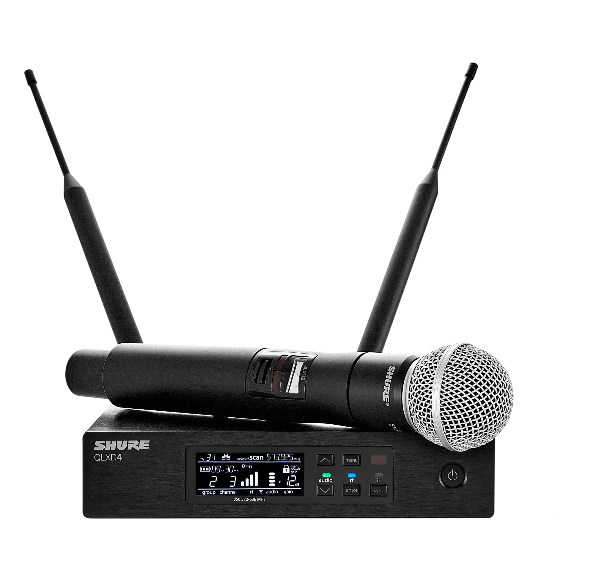 Shure QLXD2 Handheld Transmitter with SM58 Vocal Mic Capsule for QLX-D Digital Wireless Systems, Receiver Sold Separately, G50 Band