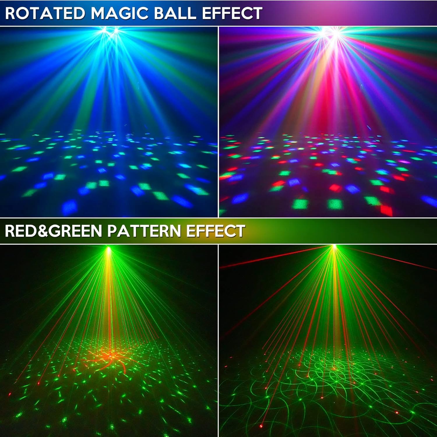 ENDYSHOW DJ Lights with Carry Bag,5IN1 DJ Party Lights with Stand Party Light Disco Light by Remote Control Sound Activated Uplights for Gig Band Wedding Event Show