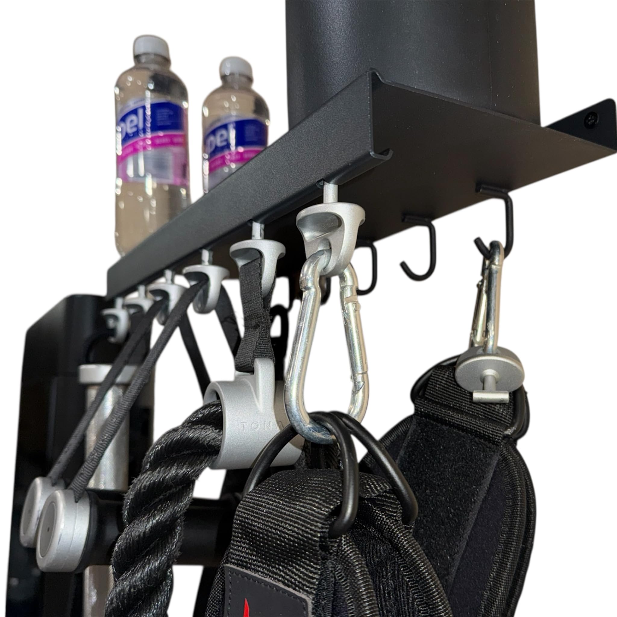 Bendy3D Solutions 17″ Accessory Shelf Compatible with Tonal – Metal Shelf with 6 T-Lock Mounts and 5 Hooks