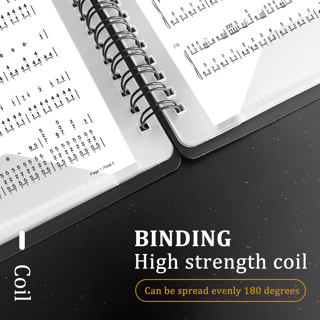 6Pack Sheet Music Folder,10 Double Sided Pocket Music Binder for Musicians