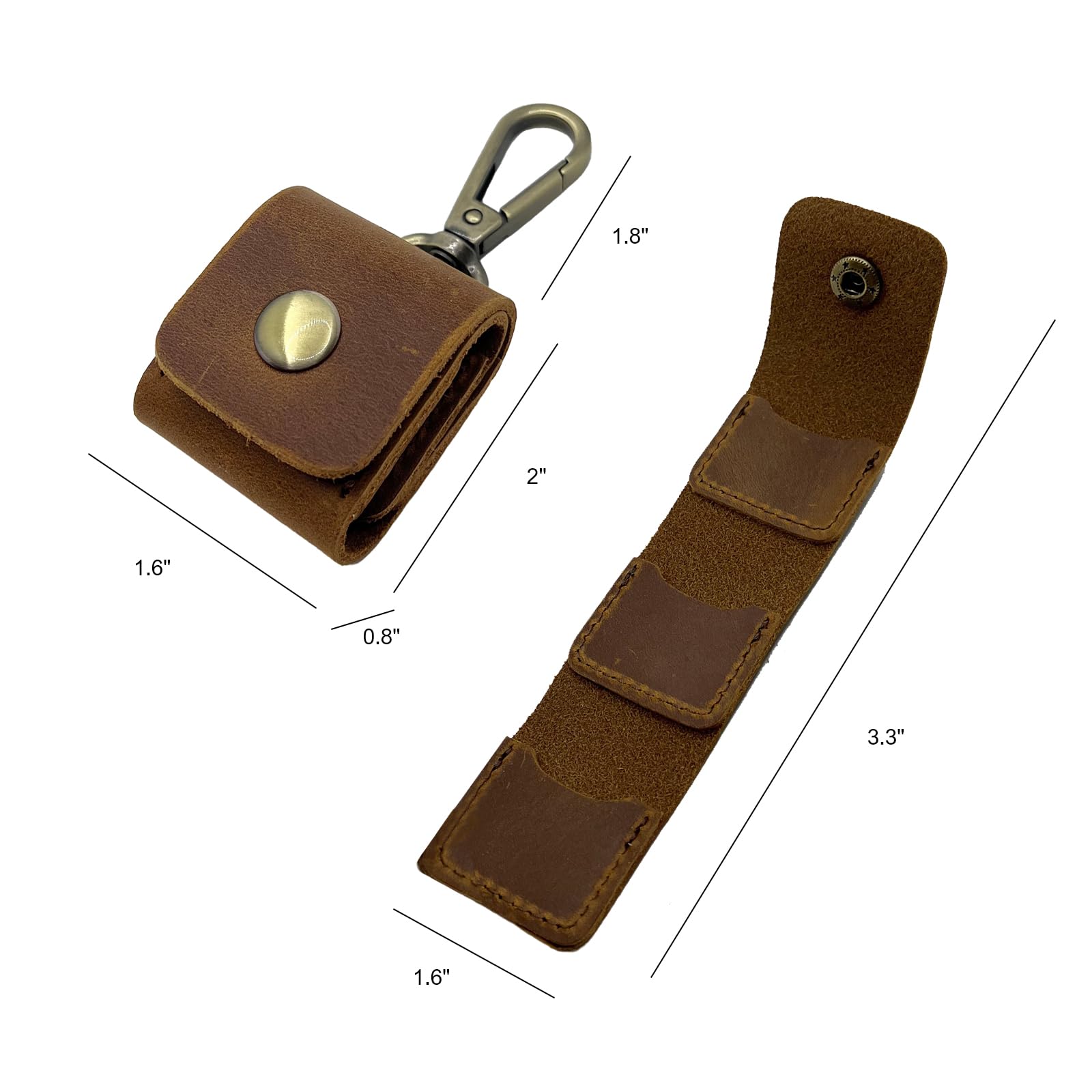 Della Stella Genuine Leather Guitar Pick Holder Keychain,Guitar Picks Holder Case for 3 Pick Storage with Metal Snap Hook, Guitar Accessories Gift for Father’s Day & Mother’s Day(Picks Not Included)
