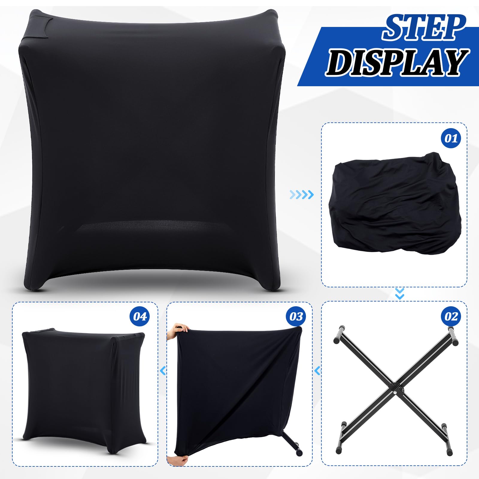 SmoothNovelty Universal DJ Scrim Cover with Pocket for X Stand, Black