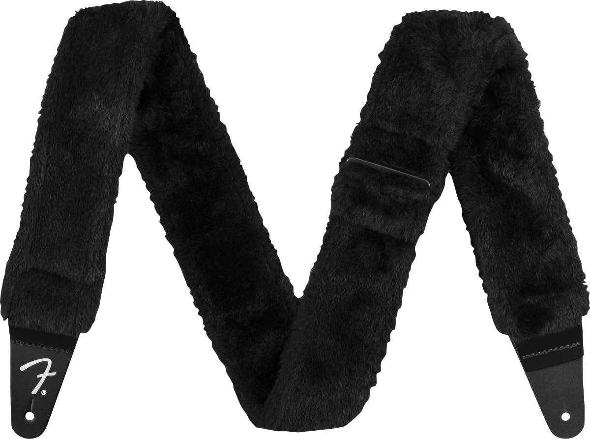 Fender 0990642010 Poodle Plush Strap, Black