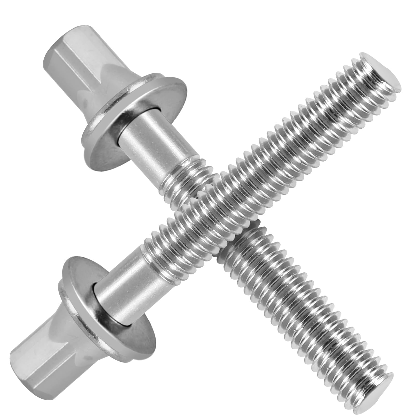 EASTROCK Drum Tension Rods Drum Screw 6 Pack M5X70 mm Percussion Replacement Accessory Drum Kit Screws (Silver)