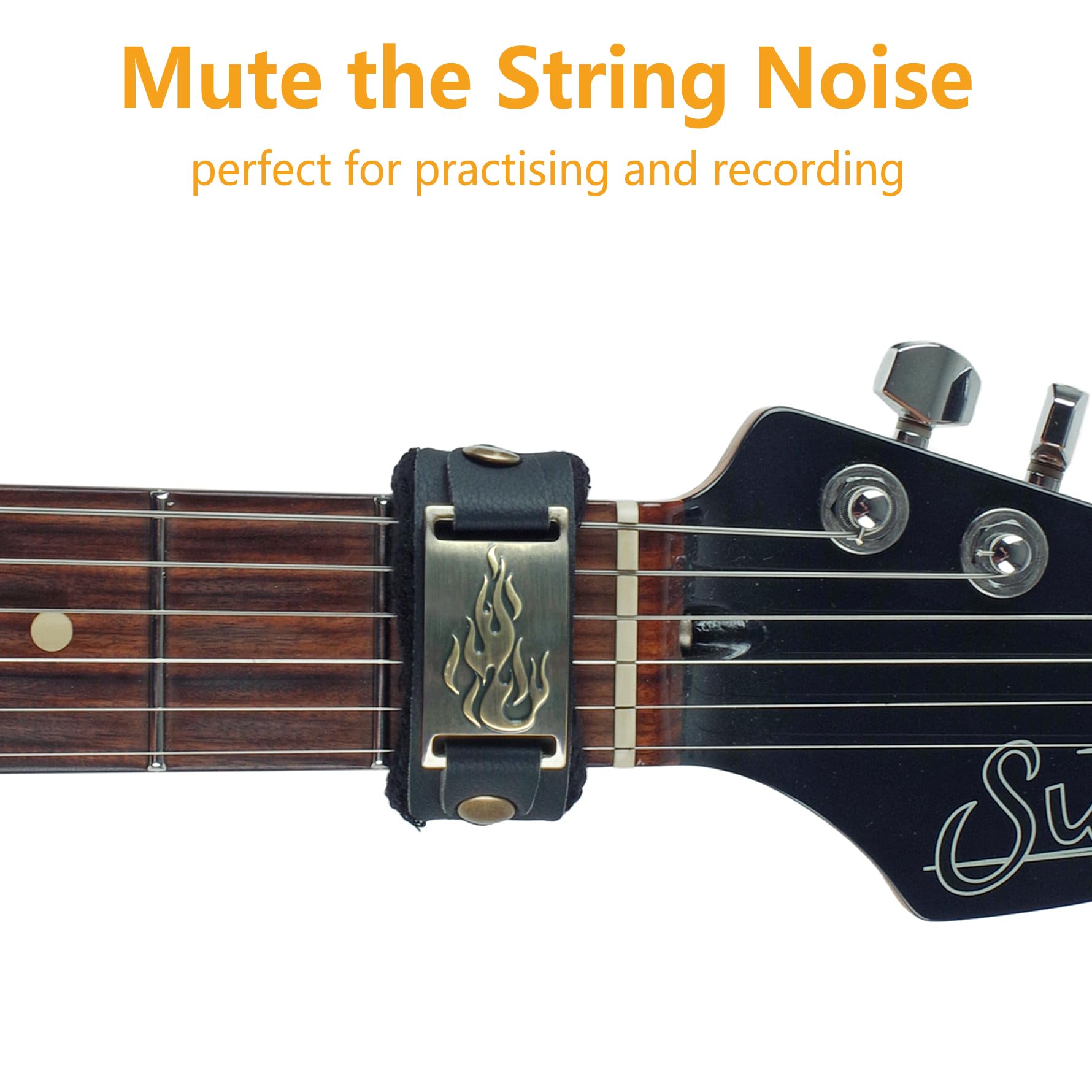Rockhouse Fret Mute Wrap Guitar String Dampener for Electric & Bass, Flame
