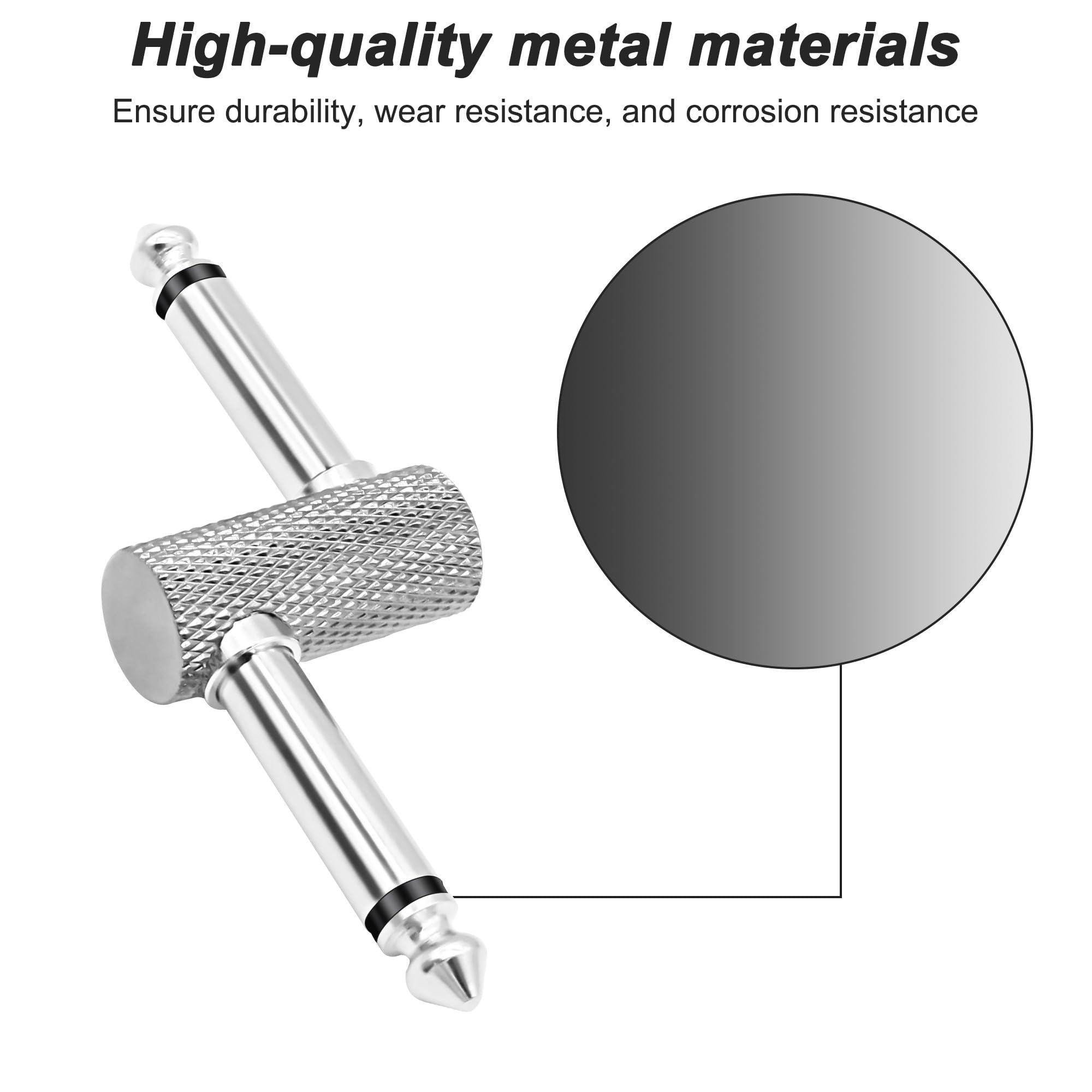 MEIRIYFA Guitar Pedal Patch Connector Z Type 6.35mm 1/4″ Effect Couplers Mono Male to Male Adapter Audio Converter Connector for Electric Guitars Pedal-boardel 4Pcs (Z Type-Silver)