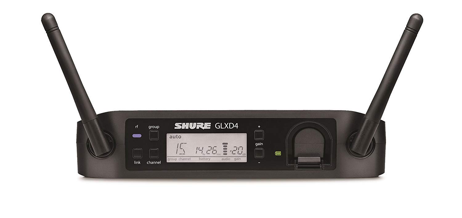 Shure GLXD24/B58 Microphone System with GLXD4 Receiver and GLXD2 Handheld Transmitter with BETA 58A Vocal Mic Capsule