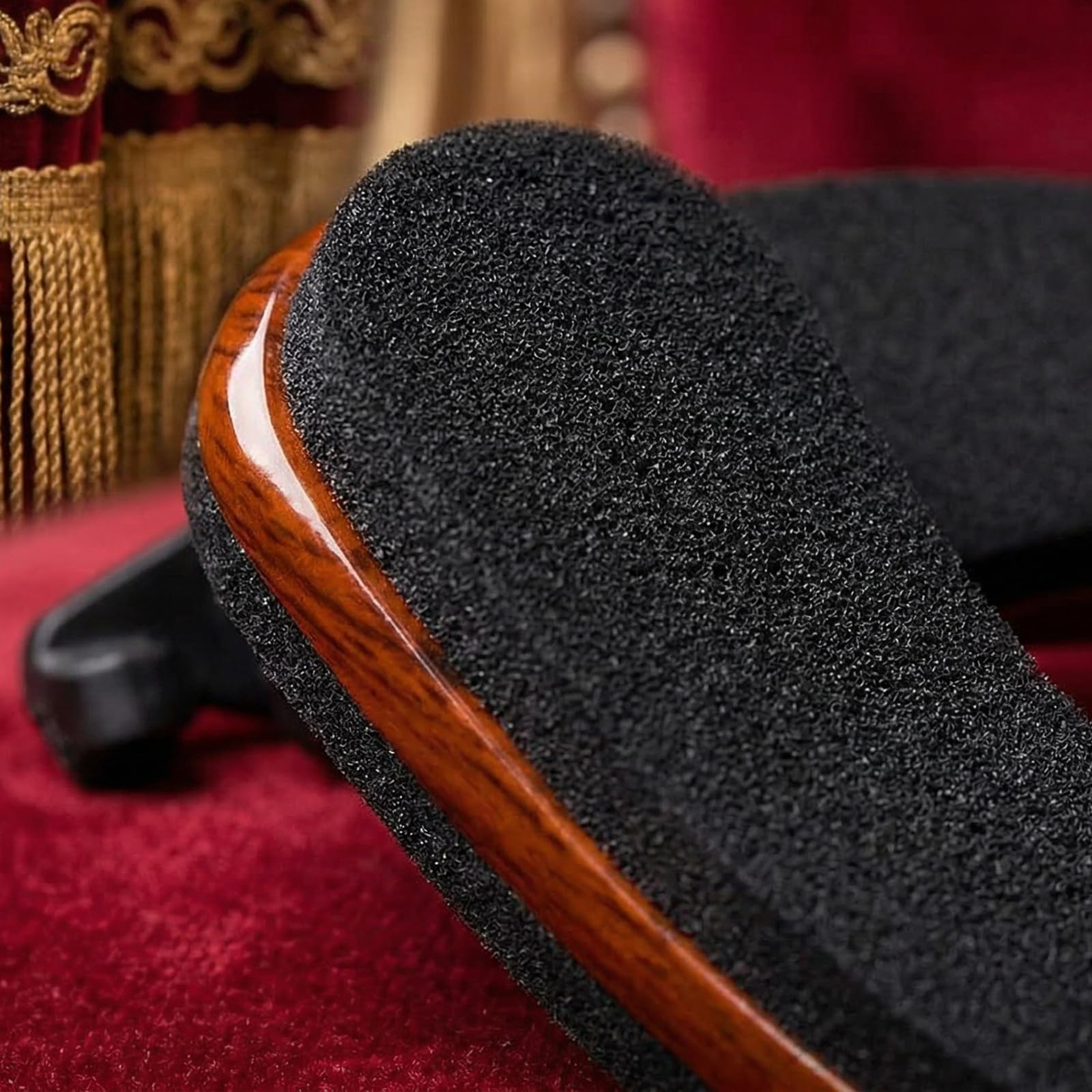 NANYI Violin Shoulder Rest 1/2, Imitation Acacia Wood, Rosin&Practice Mute