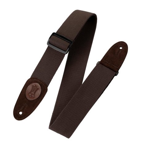 Levy’s Leathers Signature Cotton Series 3″ Bass Guitar Strap with Tri-Glide Adjustment, Brown (MSSC4-BRN)