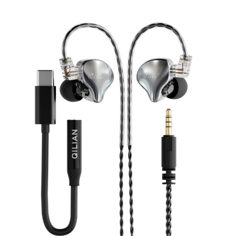 QILIAN QH3 in Ear Monitor Headphones, Includes 3.5mm Cable & USB-C Adapter,HiFi Music,10mm True Copper Ring Dynamic Drivers, Detachable 0.78mm 2-Pin Cable, for Smartphones & Laptops(Without Mic)