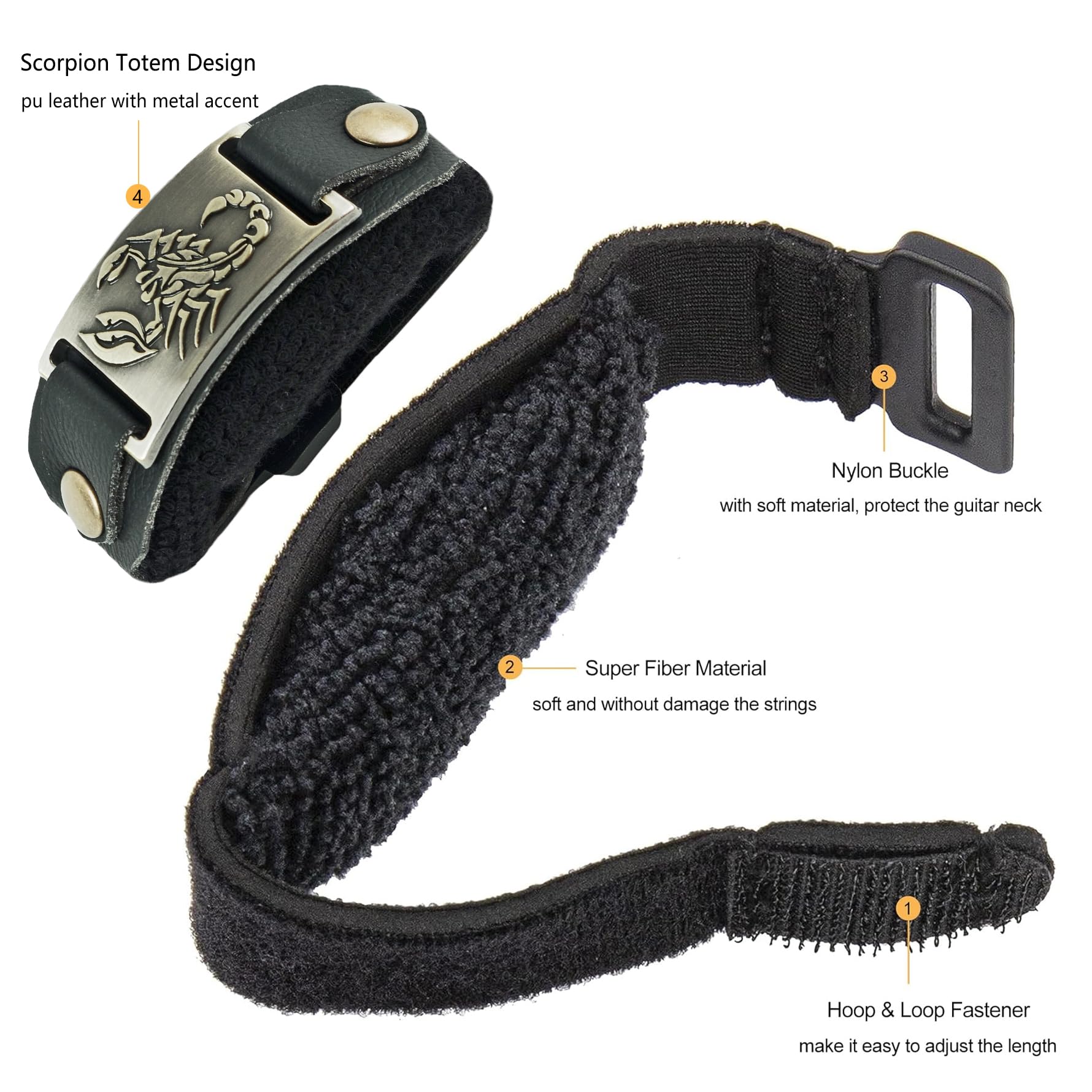 Rockhouse Electric & Bass Guitar Fret Mute Wrap String Dampener, Scorpion