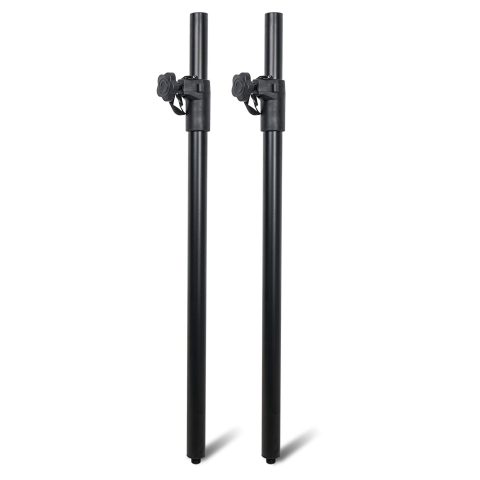 Sound Town 2-Pack Adjustable Height Subwoofer/Speaker Poles (35″-54″) with M20 Threaded, 132 LB Load Capacity, Black (STSDA-M54B)