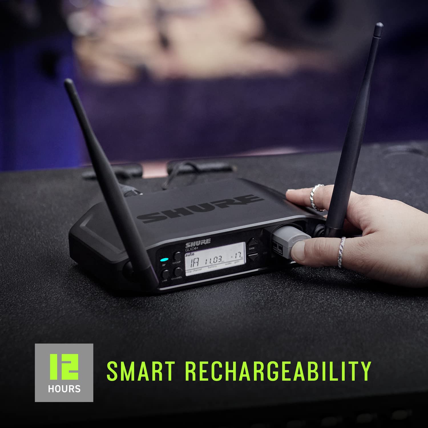 Shure GLXD24+/B58 Dual Band Pro Digital Wireless Microphone System – 12-Hour Battery Life, 100 ft Range | BETA 58A Handheld Vocal Mic, Single Channel Receiver (GLXD24+/B58-Z3)