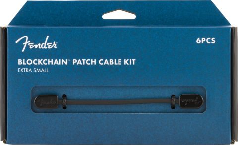 Fender Blockchain Patch Cable Kit, Guitar Cable, Stocking Stuffers, Guitar Accessories, Angle/Angle, Black, Extra Small, 6 Pieces