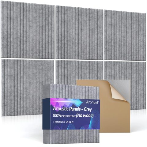 ArtVivid 6 Pack Large Acoustic Panels, Soundproof Wall Panels
