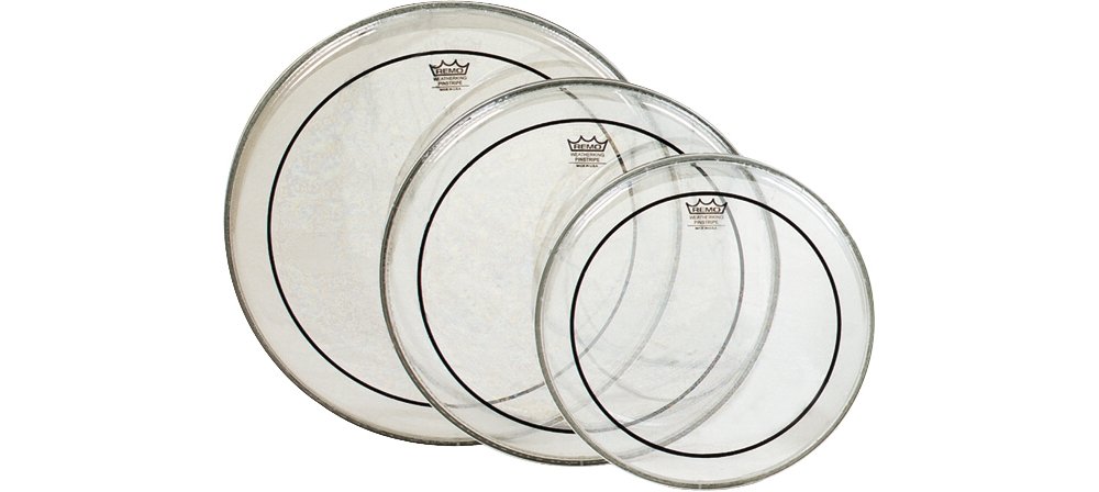 Remo PP-0910-PS Pinstripe Clear Tom Drumhead Pack – 12″, 13″ & 16″