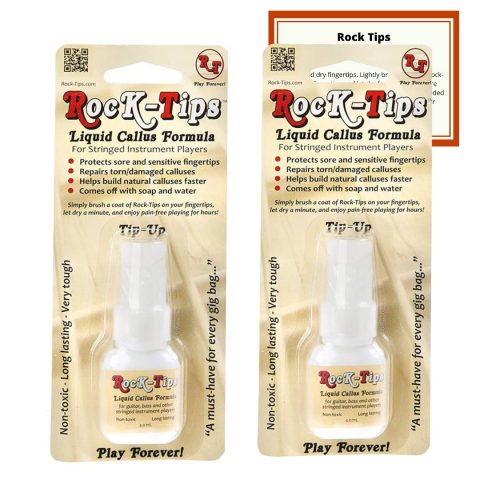 Rock-Tips — Liquid Callus Formula – 2 Pack – for Guitar, Bass, & Stringed Instrument Players | Finger Tips Protectors for Guitarists | Includes 2 4.0 ml Bottles & Everton Products Instruction Card