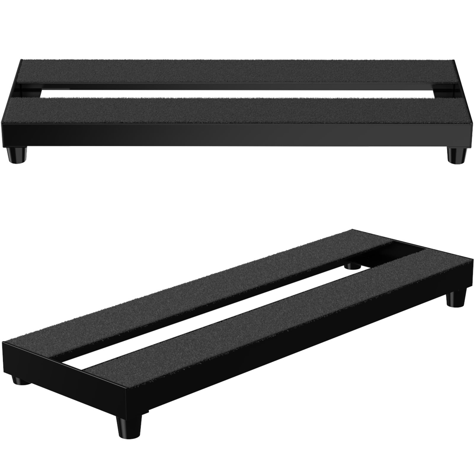 AYCRIT Mini Guitar Pedal Board, Aluminum Alloy 1.2lb Small Effect Bass Pedalboard, 16 * 7.9in, With Pedals Mountain Tape, Power DC Cable, Cable Tie, Black