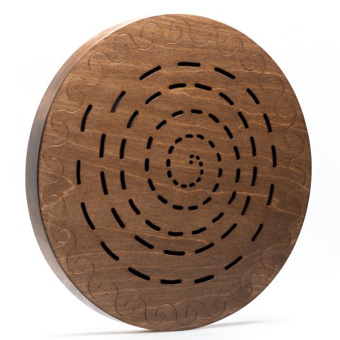Nazar Drums Water-Fall Disc — Wooden Ocean Drum, Swirl, 16″ (40 cm) | Long Water Ambience for Sound Bath, Meditation & Yoga | No Bag