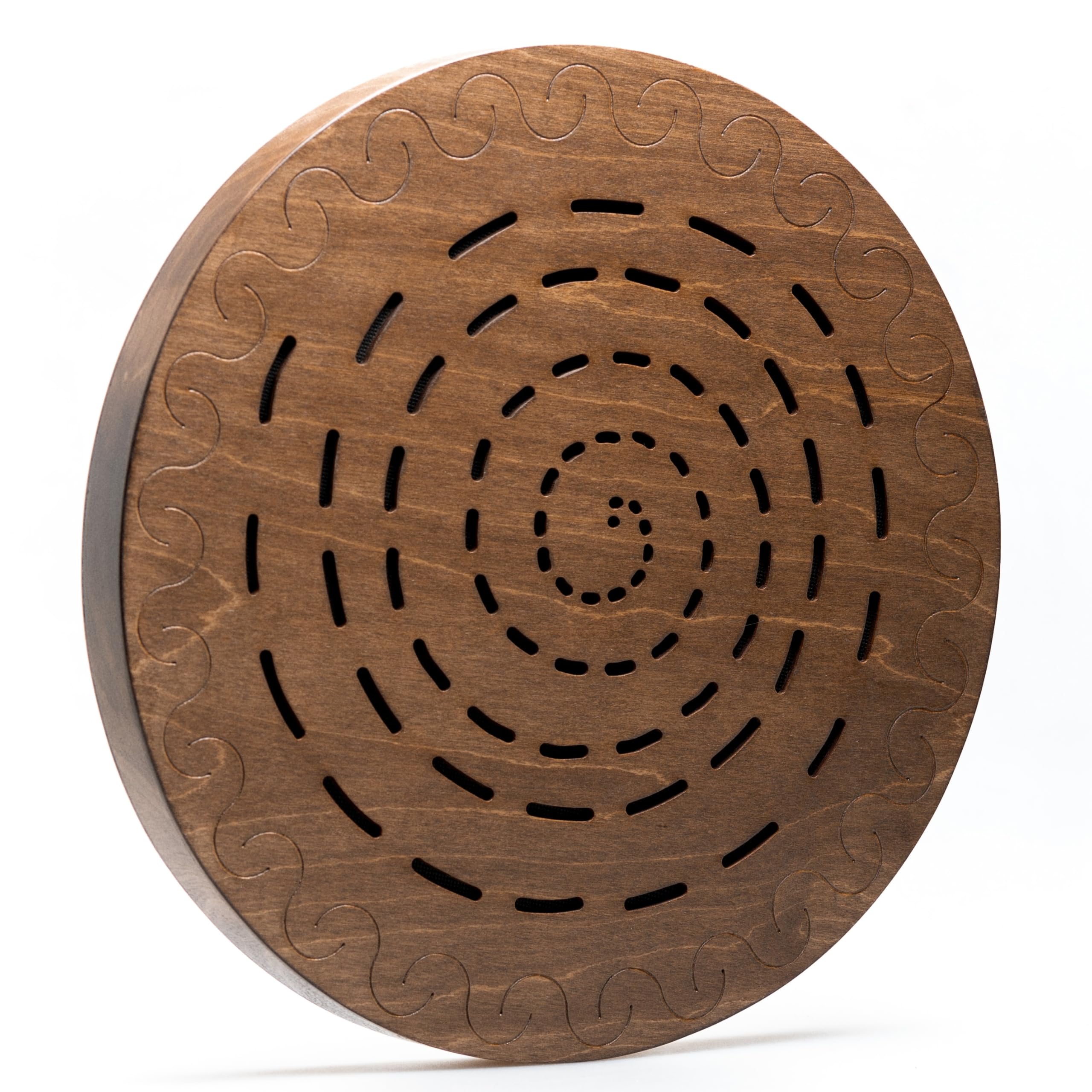 Nazar Drums Water-Fall Disc — Wooden Ocean Drum, Swirl, 16″ (40 cm) | Long Water Ambience for Sound Bath, Meditation & Yoga | No Bag