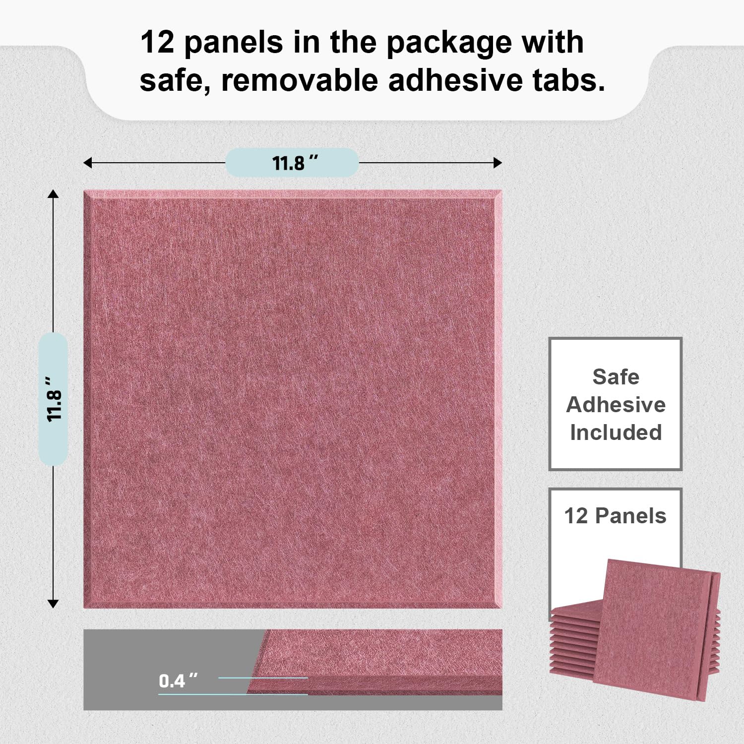 UMIACOUSTICS 6 Pcs Acoustic Panels 23.6” x 23.6” x 0.6” Flame Retardant Sound Absorbing Panels for Wall, Drop Ceiling Tiles. (Black)