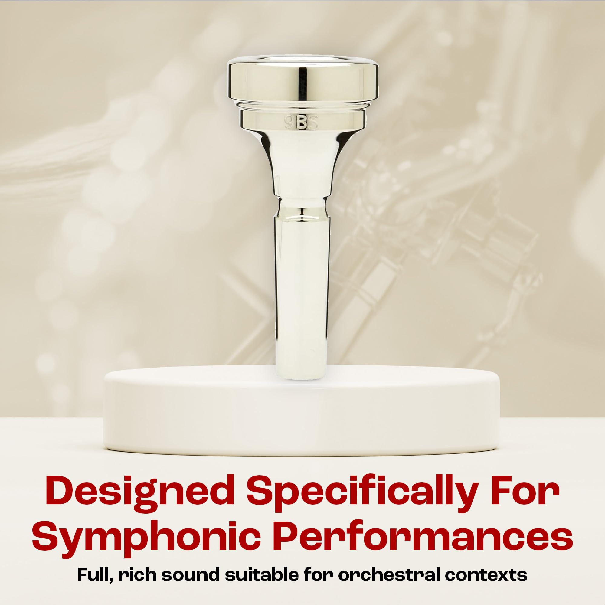 Denis Wick Classic Trombone Mouthpiece Silver Plated, 5880-9BS – Barrel Backbore for Balanced Airflow & Tone – Large Shank Fitting Euphonium Accessories for Easy Articulation