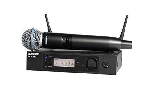 Shure GLXD24R/B58 Microphone System with GLXD4R Rack Mount Receiver and GLXD2 Handheld Transmitter with BETA58A Vocal Mic Capsule