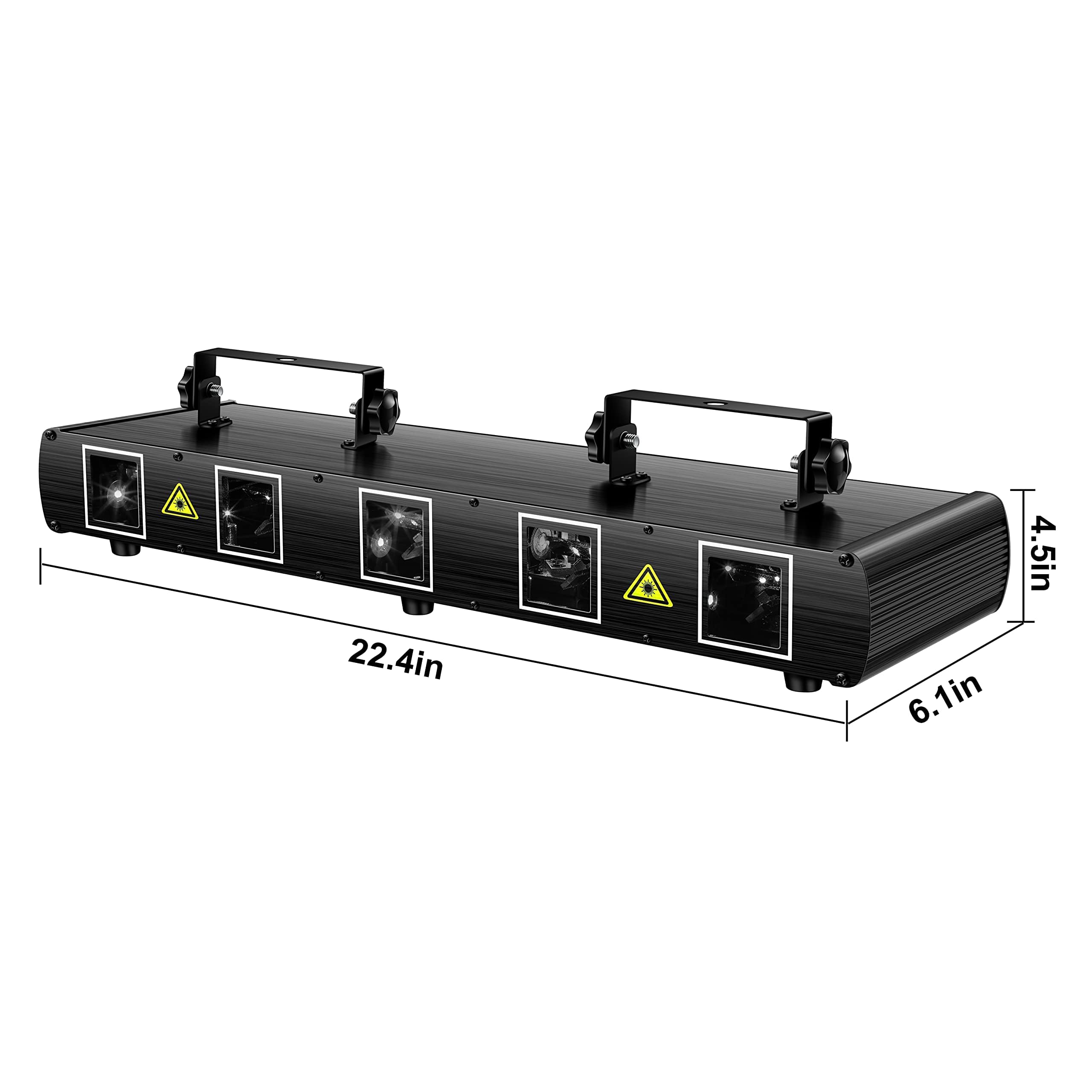 DJ Laser Lights, U`King 5 Beam Effect Sound Activated DJ Party Lights RGBYC LED Music Light by DMX Control for Disco Dancing Birthday Bar Stage Lighting(2PC)