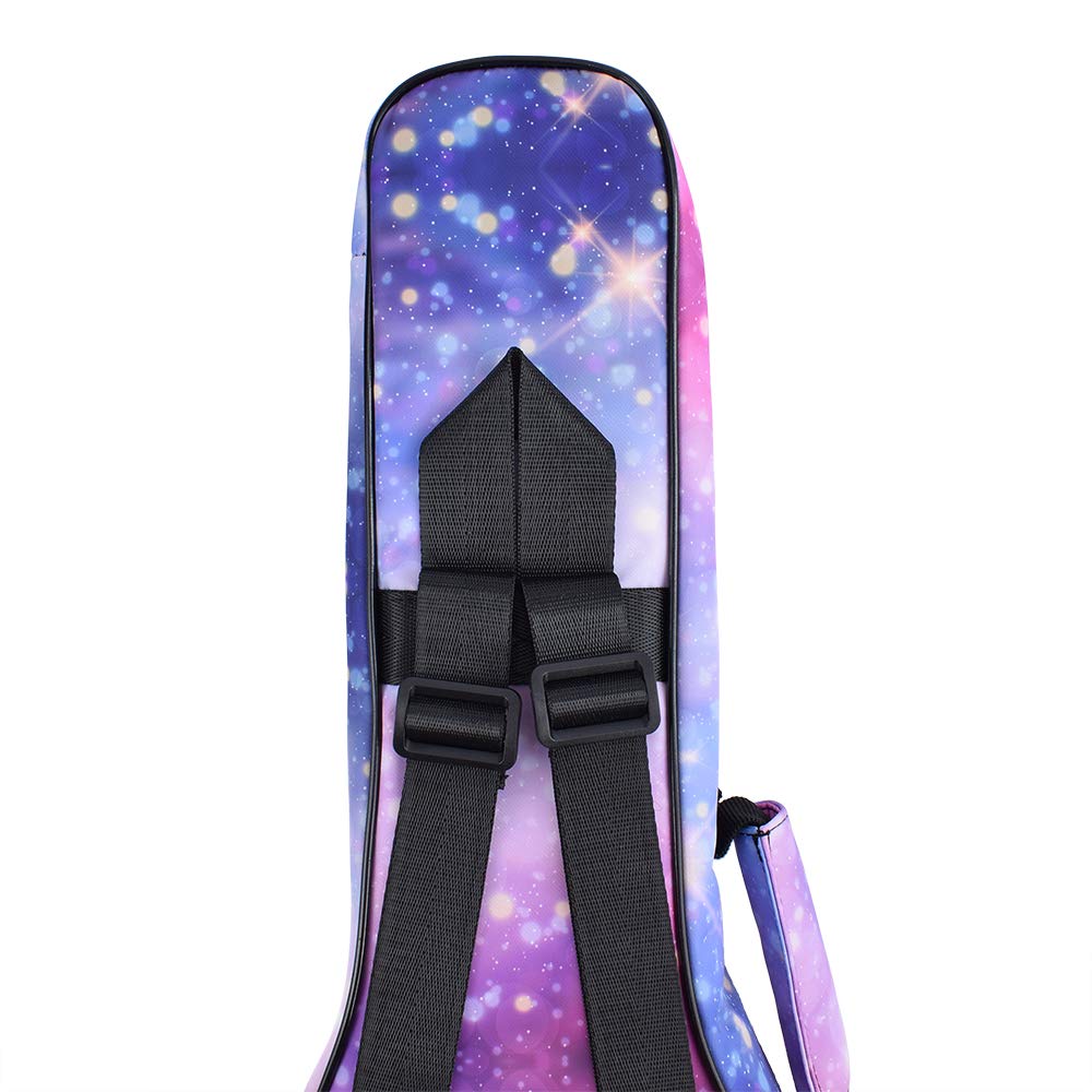 CLOUDMUSIC Ukulele Case Gig Bag, Tenor 26″, Pink Purple Galaxy