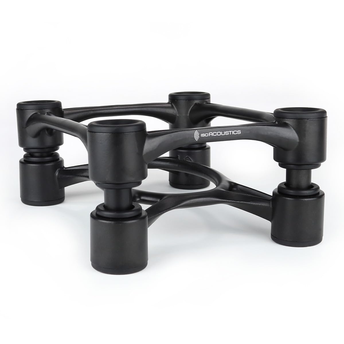 IsoAcoustics Aperta Series Isolation Speaker Stands with Tilt Adjustment: Aperta (6.1″ x 7.5″) Black Pair