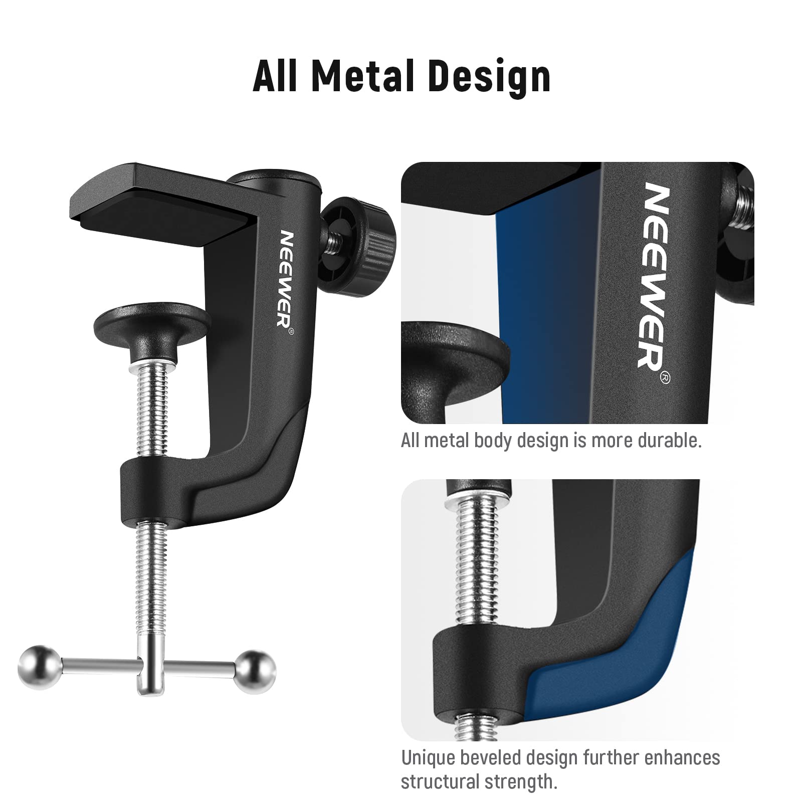 NEEWER Metal Table Mounting Clamp for Microphone Suspension Boom Arm Stand