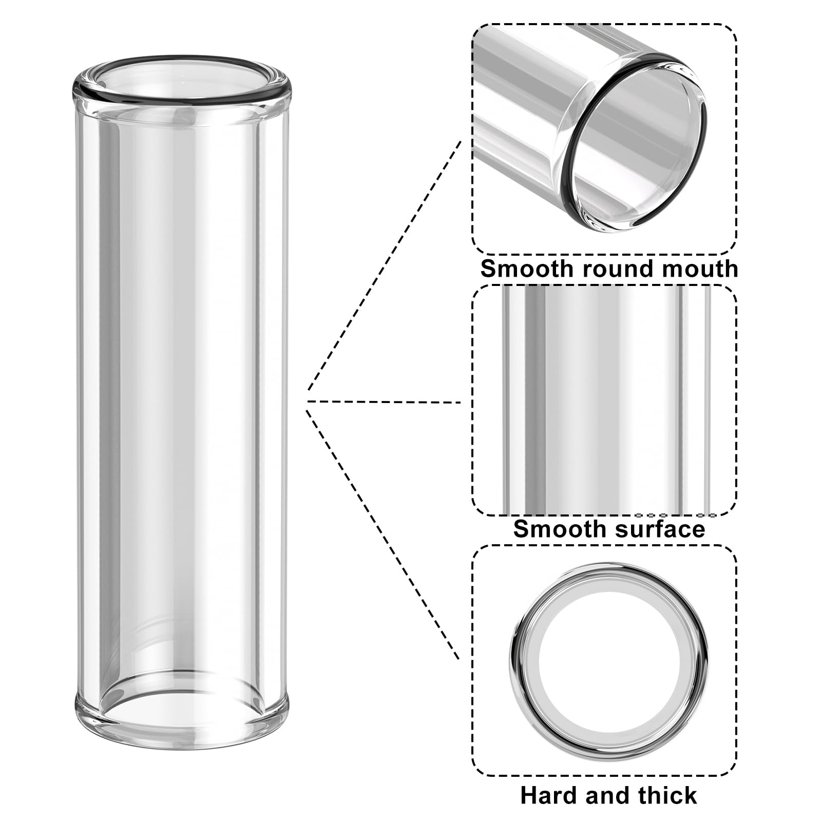 Premium Glass Slide for Guitar, Large Size Guitar Slide Ring 30mm x 60mm