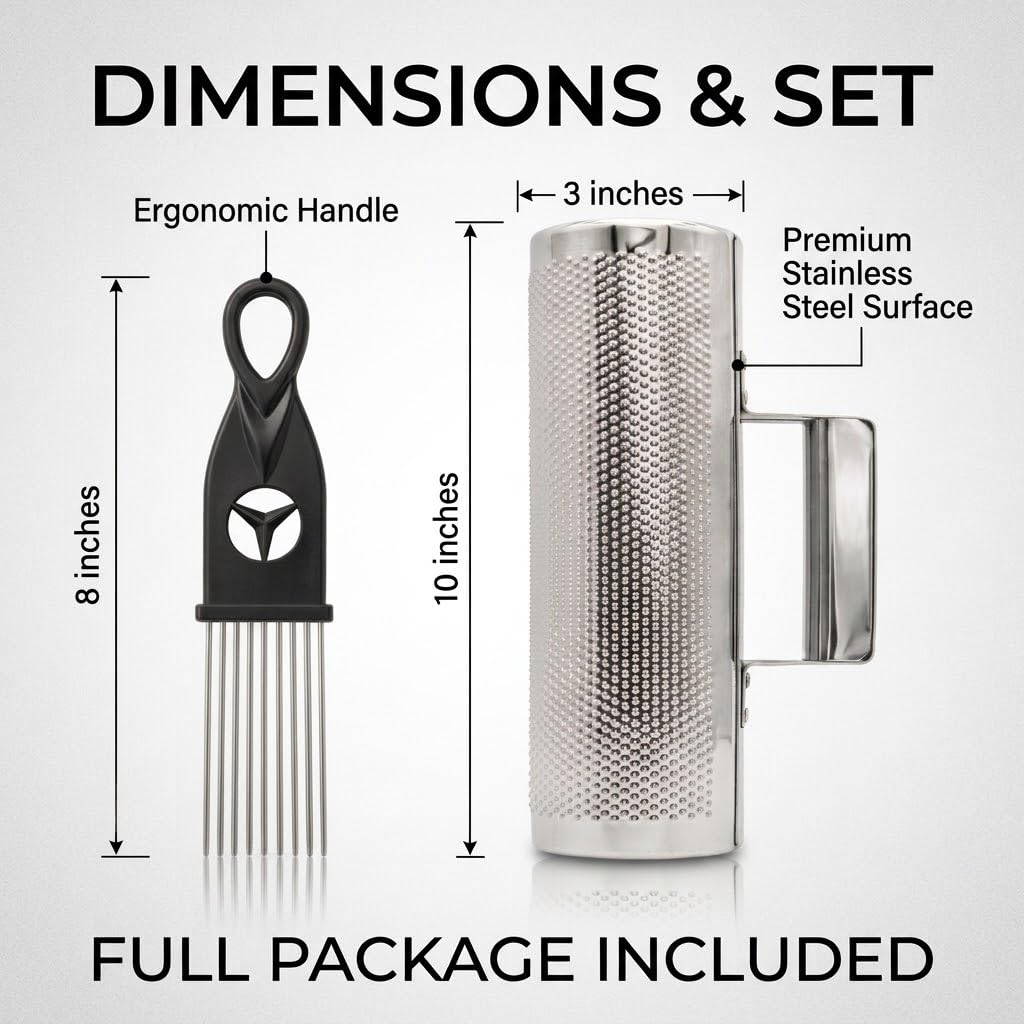 DOMG 10×3 Inch Stainless Steel Guiro Instrument with Scraper, Professional Metal Guira Dominicana Percussion Shaker for Merengue, Salsa, Bachata