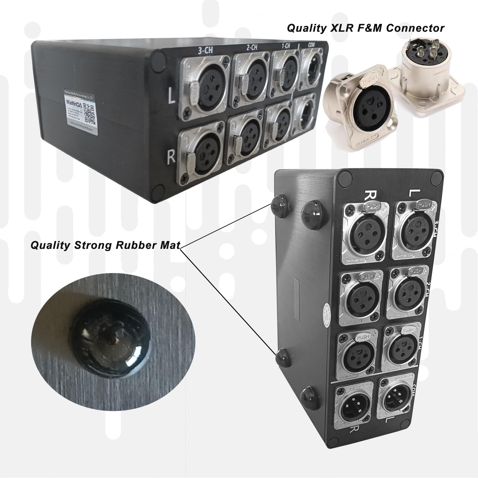 WisWinDa 3-IN-1-OUT XLR Pro Audio Switch Balanced Audio Converter 3 Channel HiFi Stereo Passive Audio Selector Switcher Box No Loss Switching Aluminum Shell Quality XLR Connector (3-IN-1-OUT)
