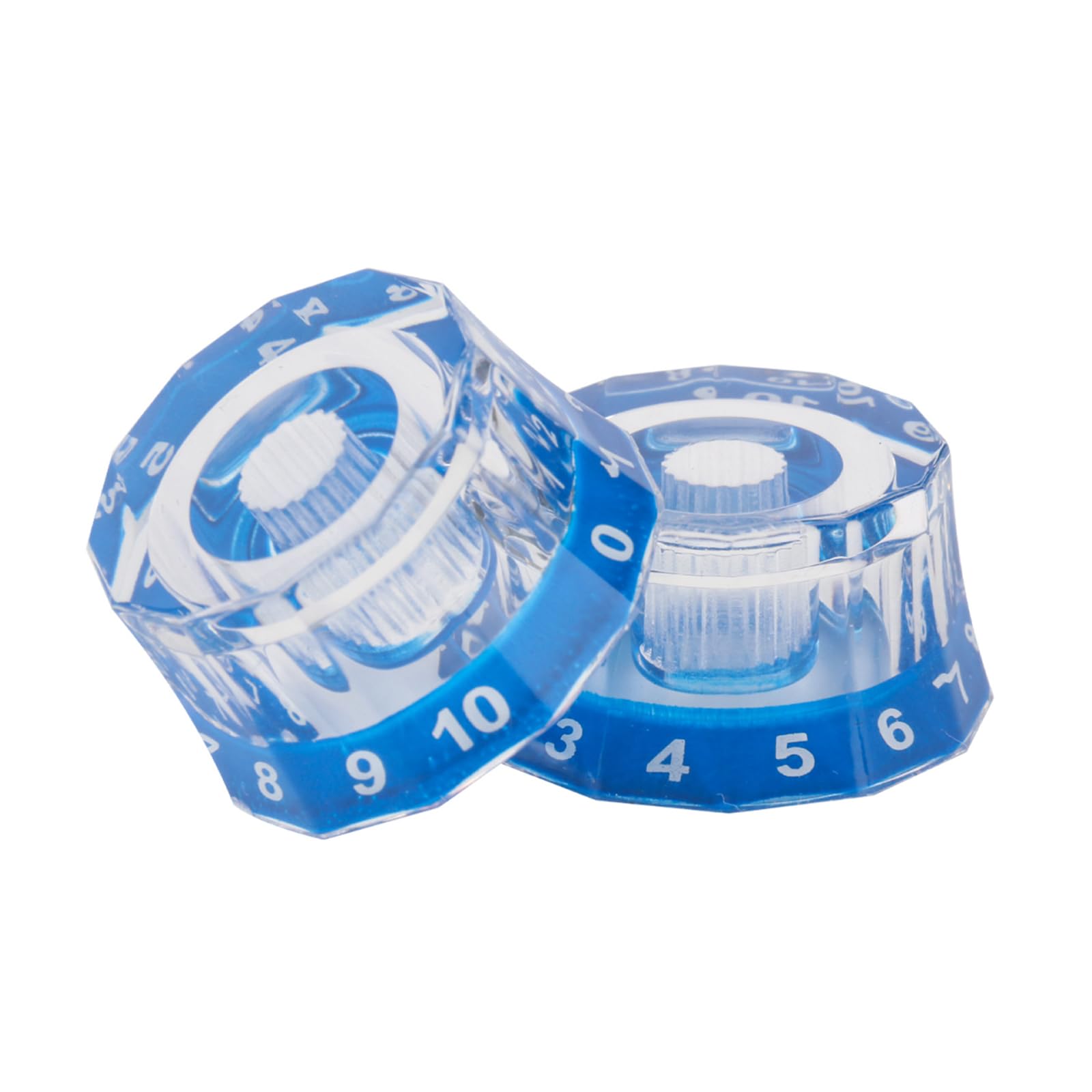 CashBeat 4 Pack Lampshade Guitar Speed Knobs, Clear Blue 18 Spline LP SG