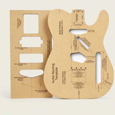 T-Style Guitar Body Routing Template Guide Kit, Precision Cut 1/4″ MDF Tools for DIY Electric Guitar Building