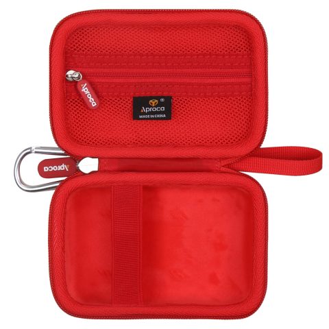 Aproca Case Compatible with JBL Go 4 / Go 3 Ultra-Portable Waterproof Dustproof Bluetooth Speaker, Portable Storage Bag for Accessories -Red (Case Only)