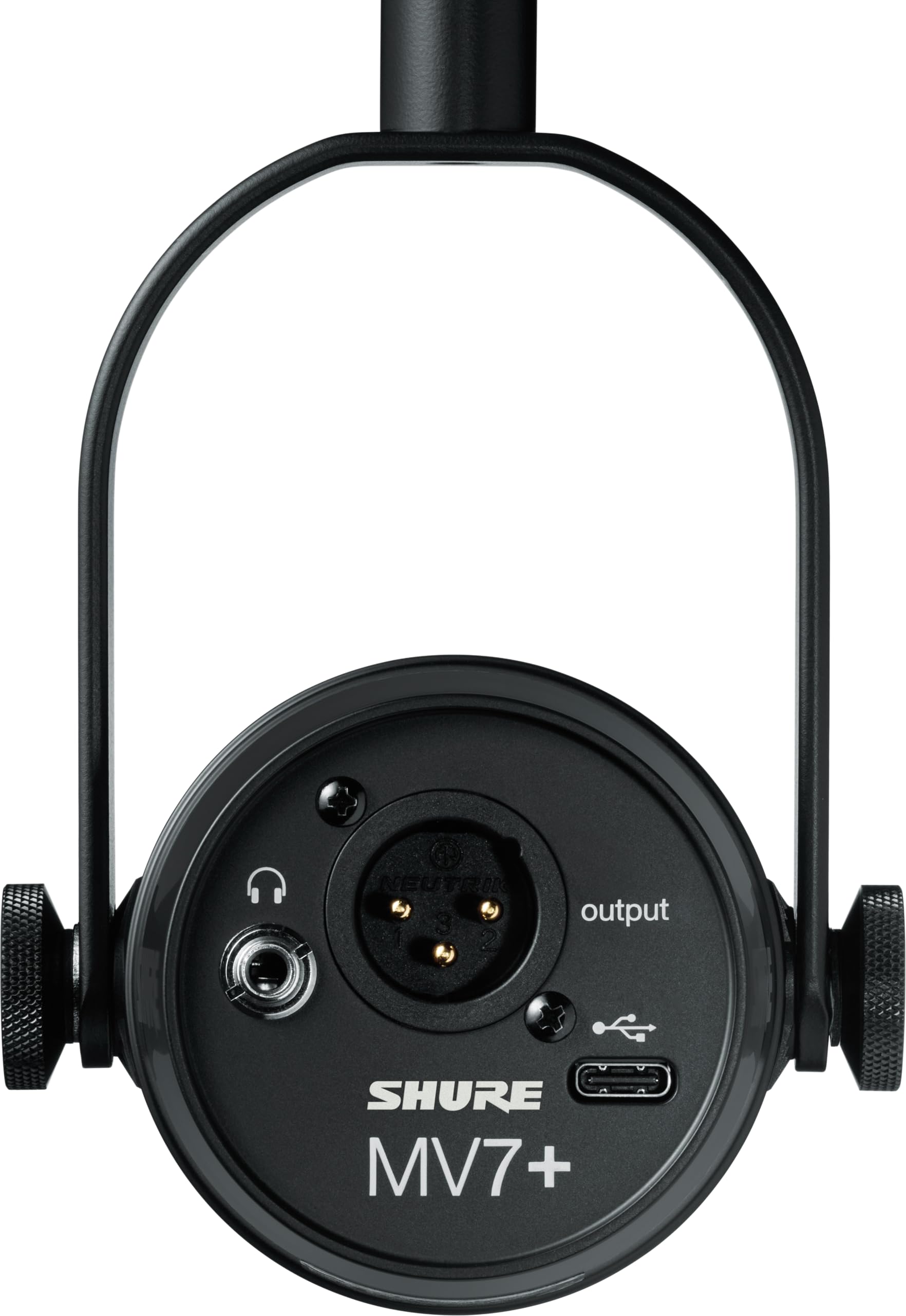 Shure MV7+ Podcast Dynamic Microphone with Low Profile Mic Stand. OBS Certified, Enhanced Audio, LED Touch Panel, USB-C & XLR Outputs, Auto Level Mode, Digital Pop Filter, Reverb -Black