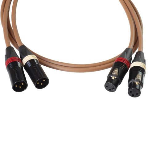 BJC Star Quad XLR Cables, Canare L-4E6S with Neutrik BXX-Series XLRs (Stereo Pair, Brown, 3 Foot)