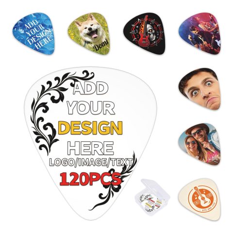 YZPPDHFC 120PCS Custom Guitar Picks 0.46-0.71-0.96mm, Single-Sided Guitar Pick Custom, Music Gifts for Men, Bass Player Gifts for Music Lovers Dad Boyfriend, Electric Acoustic Bass Supplies