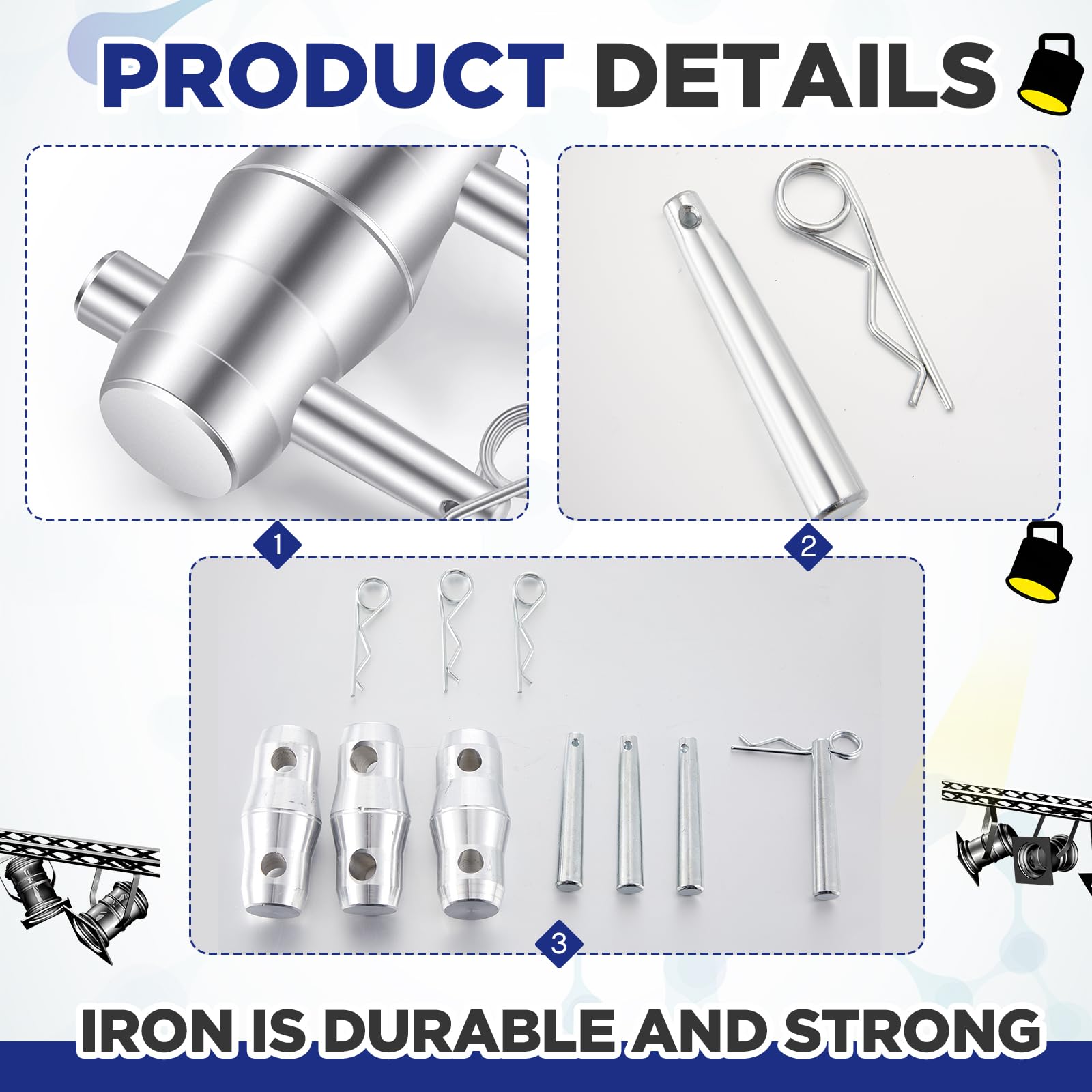 Blulu 16 Pack Double Ended Conical Coupler with Clips Pin Fit F34 F33 Pipe