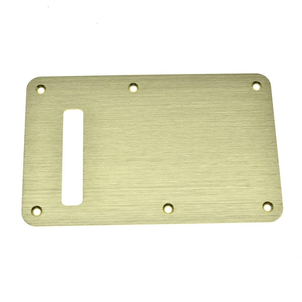 KAISH 6-Hole Metal Aluminum Anodized Modern Style ST/Strat Back Plate Tremolo Trem Cavity Cover for USA/Mexico Stratocaster/Strat Gold