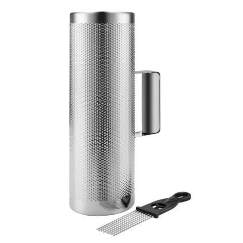 Flexzion Metal Guiro with Scraper Shack 4″ x 12″ – Merengue Guira Dominicana – Round Cylinder Stainless Steel Hand Musical Instrument Percussion for Jazz Bands, Concerts, and Live Performances