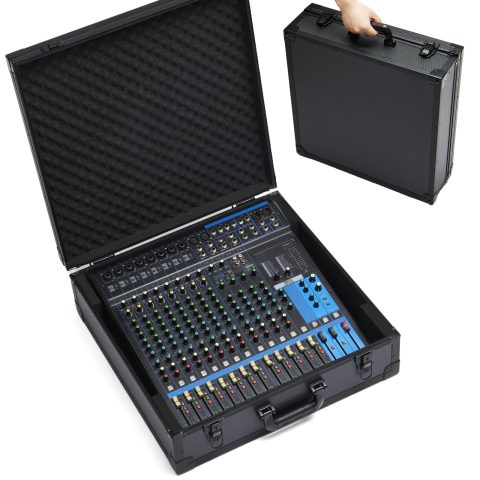 YDEPLVEO Mixer Case for Yamaha MG16XU/ MG20XU | Protective Hard Shell Carrying Storage Gig Bag Case for Mackie ProFX16V3 / Tascam Model 16 with EVA Foam | Fits Mixer Size up to 19.7’’ X 17.4″ X 5.2″