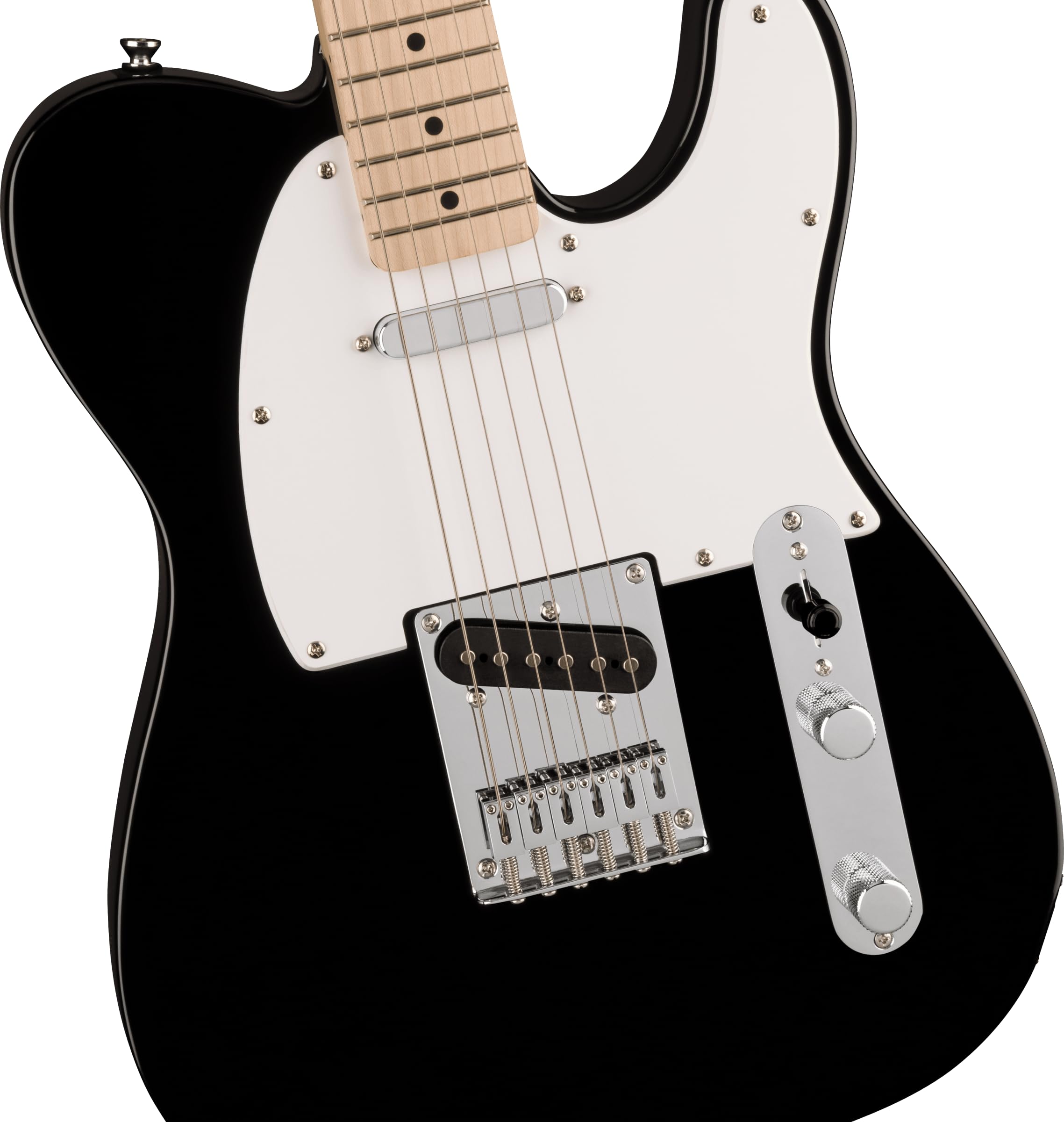 Fender 0373452506 Squire Sonic Telecaster Electric Guitar, Black, Maple Fingerboard