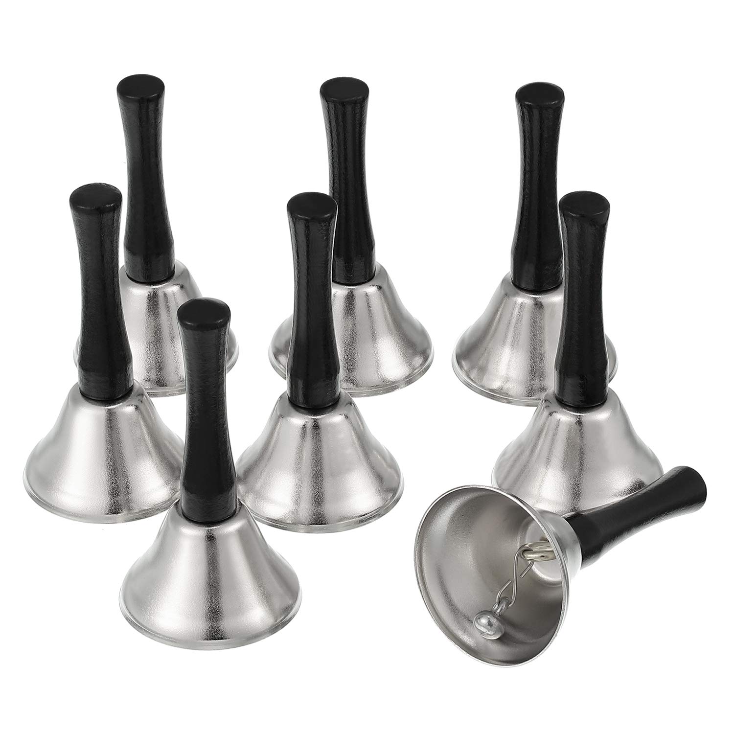 Boao 24 Pack Small Hand Bells Bulk Metal Wedding Bells, Silver