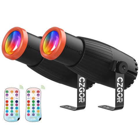Czgor 18W Pinspot Light, RGBW Mirror Disco Ball Spotlight with Remote